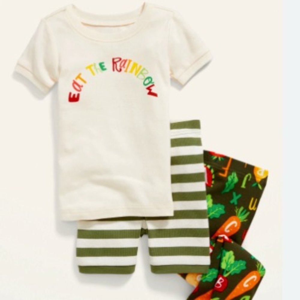 NWT Unisex Old Navy Veggie 3-Piece Pajama Set